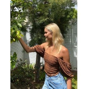 UO Giselle Smocked Crop Top
